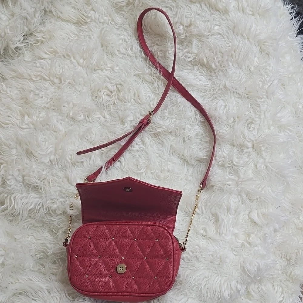 Kate Spade Red Quilted Crossbody Bag with Gold Details